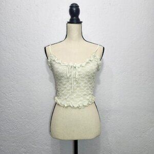 Y2K Cream lace cami top